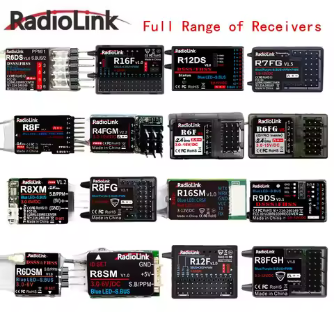 RadioLink RC Receiver R4FGM R6FG R6F R6DS R6DSM R7FG R8EF R8XM R8SM R8FG R8FGH R9DS R12F R16F R12DS 