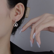 S999 sterling silver French pearl earrings, vintage style elegant floral wreath earrings for women,s