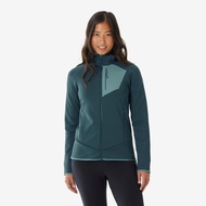 QUECHUA Women’s mountain hiking fleece jacket, MH500 Full Zip - Green