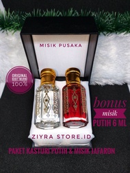 minyak misik kasturi putih dan misik jafaron/zafaron/jafaron 1paket asli original Arab bibit murni