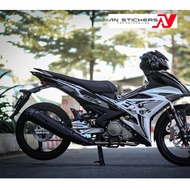 Tem rời Exciter 150 chữ Ex sọc đen trắng