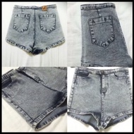 SSD Shop Sassy Dream Acid Washed Denim High Waist Shorts in Grey