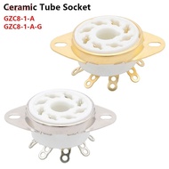 ESPOIR 1Pcs Ceramic Tube Socket, Octal PCB Mount Valve Base,  DIY Tin-Plated 8Pin K8A GZC8-1-A GZC8-