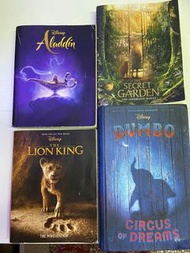 The Lion King, Aladdin, DUMBO,The Secret Garden
