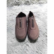 Brown Front Zip Slip on Shoes