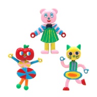 Taoxin Store Apple Kitten Bear Interchangeable Earrings Set 3 Earrings