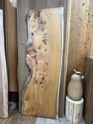 A-DW日本櫸木原木桌板長210寬60厚4CM樹瘤紋地板壁板層板書架拼板園藝2024全新品