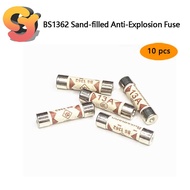 [Ready Stock Supply] 10pcs British Plug FUSE FUSE BS1362 13A Sand Filling Riot Plug Ceramic FUSE Tub