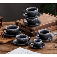 Coffee Latte & Espresso Cup Set 75ml / 220ml / 300ml - Granite Dark Brown