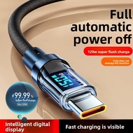 120W Intelligent Digital Display Fast Charge Mobile Phone Data Cable Type-C Universal for Huawei Mat