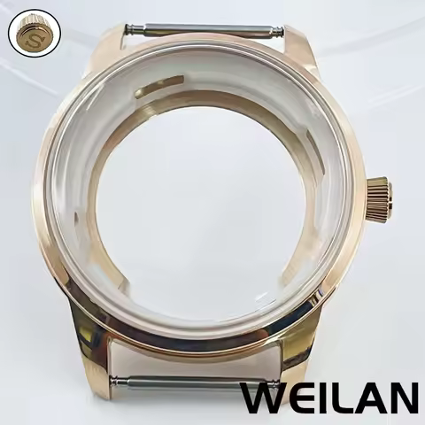 40mm Arch Glass Watch Case Rose gold Stainless Steel Case for NH35 NH36 4R35A 4R36A Movement, Fits 3