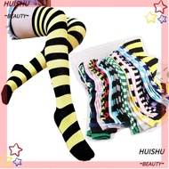 HUISHU Striped Thigh-Highs - Warm Knit, Harajuku Style, 9 Colours | Perfect For Events