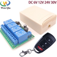 Universal Remote Control 433MHz RF Wireless Switch DC 6V 12V 24V 30V 4Ch Relay Receiver and Transmit