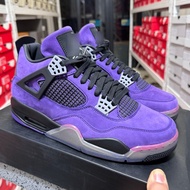 2024【GX NO.1】travis scott Jordan 4 sneaker for men shoes AJ4 Retro Devil Purple EU40-48.5