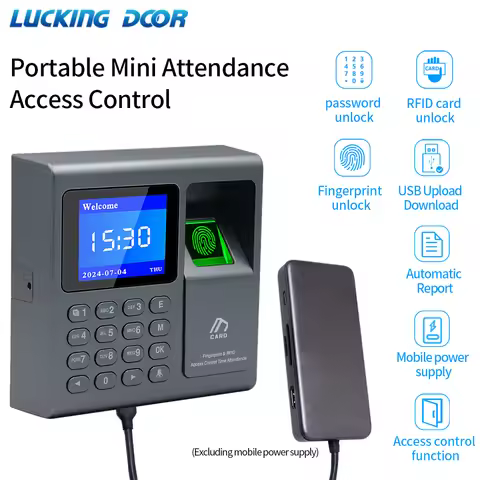 Protable Mini Attendance Biometric Fingerprint Time Attendance Clock Recorder Access Control System 