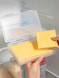 1入組奶油和乳酪儲存盒，便攜式冰箱，水果和蔬菜保鮮容器，透明乳酪架，家用廚房供品