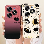 Casing ITEL P55 4G Cover Aesthetic Fashion Cartoon 2D Painted Silicone Phone Case A666L P666L A666LN