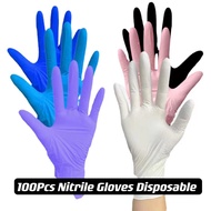 Sg stock 100Pcs Nitrile Gloves Disposable Latex Free Exam Gloves Food Grade Kitchen Waterproof  Nitrile gloves