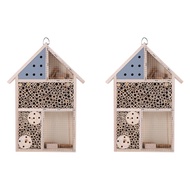 Yours MO-2X Wooden Insect Hotel Bee House Wood Bug Room Hotel Shelter Garden Decoration Nests Box