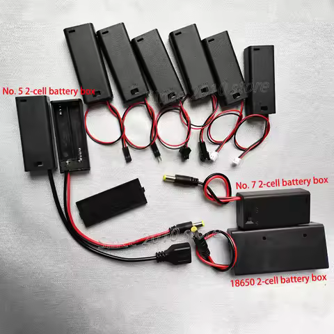 Cltgxdd 1Piece AA/AAA/18650 Portable Battery Pack With Cover And Switch SM And Wires PH2.0/XH2.54/DC