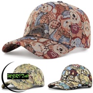 MARITA1 Unisex-Teens Caps, Cartoon Bear Print Cute Bear Baseball Cap, Cotton Little Bear Print Duckb