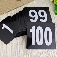 100pcs Number Tiles 1-Number Cube Blocks for Storage Craft 1-100 Black Plastic Number Card Seat Card