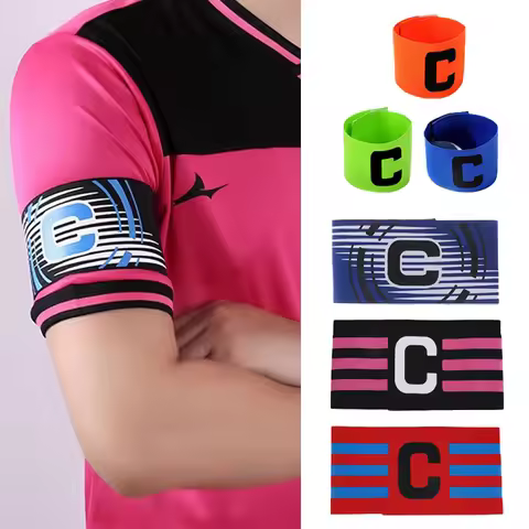 1 Pcs Football Match Captain C Word Mark Armband Paste Team Leader C Word Nylon Adjustable For Socce