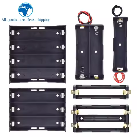 1/3PCS Plastic Standard Size AA/18650 Battery Holder Box Case Black With Wire Lead 3.7V/1.5V Clip