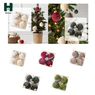 Homyl 4 Velvet Christmas Baubles, Christmas Tree Hanging Baubles with Hanging Hole, Christmas Decora