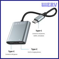 UIERV โมดูลชาร์จสายข้อมูลส่งกำลังแบบหลายพอร์ต USB-C ฮับต่อพ่วง PD100W และถ่ายโอนข้อมูลสำหรับ XREAL A