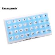 Monthly Pill Organizer 31 Compartments, 1 Per Day, 4 Week Full Month 31 Day Pill Organizer,Blue
