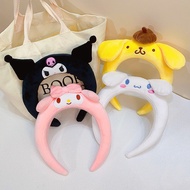 【Magpie】Cute cartoon hair hoop Sanrio Melody cinnamon dog washing face girl hair hoop plush wide-bri