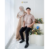 Baju Muslim Setelan Pasangan Keluarga Couple Silmi Nathan Thania Irish Cream