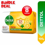 Dettol Fresh Anti-Bacterial Soap Bar, 100g (Bundle)