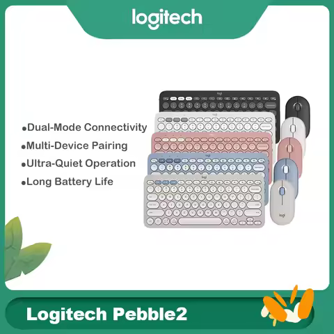 Logitech Original PEBBLE 2 COMBO Wireless Keyboard Mouse Combo K380 Bluetooth Ultra-thin Portable Of