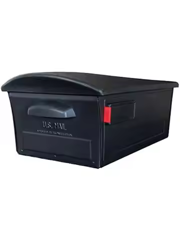 Gibraltar Mailboxes Mailsafe Large Capacity Rust-Proof Plastic Black Post-Mount Mailbox RSKB0000
