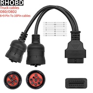 Latest OBD2 Truck Diagnostic Tool 16 Pin Cable J1708 J1939 Connector OBD2 6 Pin 9 Pin for Cummins fo