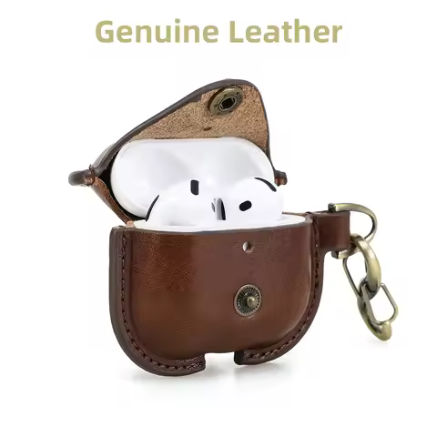 Genuine Leather Case For AirPods 4 Earphone Case Cover For Apple Air Pods 4th Generation 2024 Protec