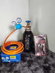 ชุดแพ็คปลา ถังลมออกซิเจน ขนาด 0.5 คิว ครบชุด หัววาล์ว CGA540 ถังใหม่พร้อมก๊าซ ( ออกซิเจน Oxygen O2 )