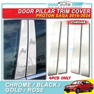 Proton Saga VVT MC1 MC2 2016 - 2026 Door Window Pillar Trim Cover Chrome Black Gold Rose Penutup Tri