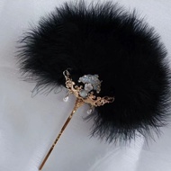 QHS Classical Fan Feather Fan Bridal Fan Antique Feather Fan