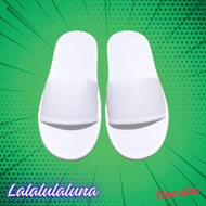 Paket Sendal hotel 5 pasang murah putih dan hitam polos tipis ketebalan 3mm anti slip ukuran dewasa