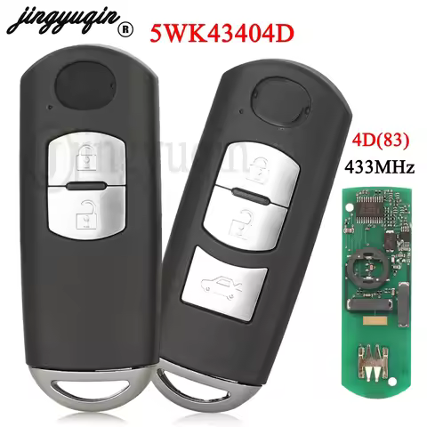 jingyuqin 5WK43403D Car Remote Key 433MHz For MAZDA 2 / 6 2008 2009 2010 2011 2012 Fob 2/3 Buttons 4
