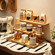Ready Stock Pine Wood 3-Tier Desktop Rack Heavy Duty Kitchen Sundries Multipurpose Storage Organizer