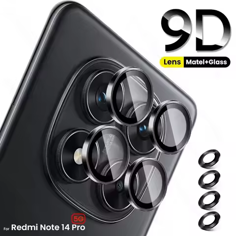 Redmy Note14Pro 5G Case Metal Ring Camera Protector For Redmi Note14 Note 14 Pro 15 Pro+ 5G 4G 9D Te