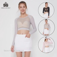 Swan Love Crop Tops Ladies Long Sleeve Sun Protection T Women Ice Silk Bottoming Shirt UV-proof Sports Golf Clothing