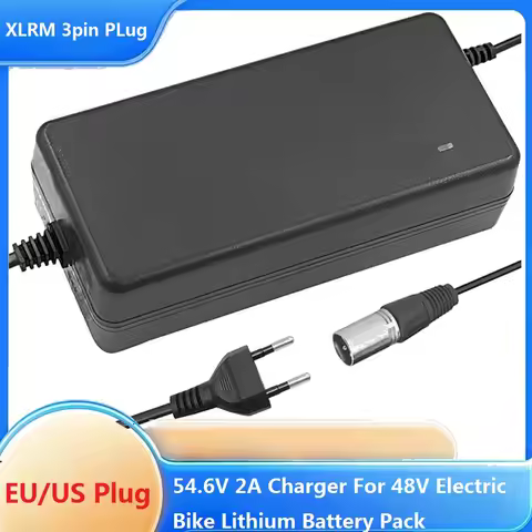 54.6V 2A For Canon Li-Ion Battery Charger XLR 3Pin Connector 3P EU Plug AC100-240V Power Adapters Fo