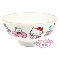 ♥小花花日本精品♥ Hello Kitty 陶瓷碗 飯碗 湯碗 點心碗 緞帶 蝴蝶結 日本製 11049500