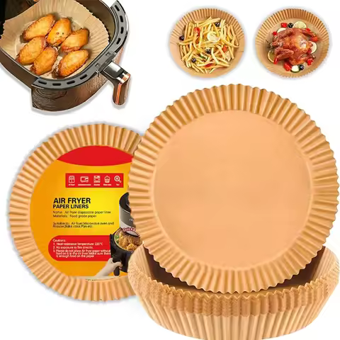 50 Pack 8 Inch Air Fryer Liners - Essential Non-Stick Parchment for 5-8 QT Air Fryer Kitchen Accesso