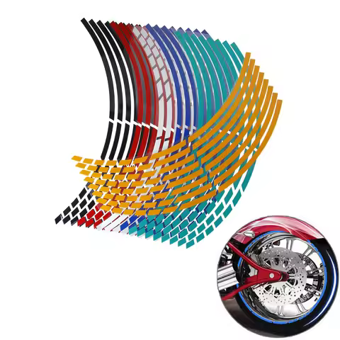 16 Strips 14-inch Motor Car Wheel Tire Stickers Suitable 17-18 Inch Rims Wheel Decoration Reflective
